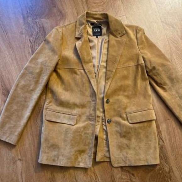 ZARA SUEDE BLAZER - Picture 6 of 9